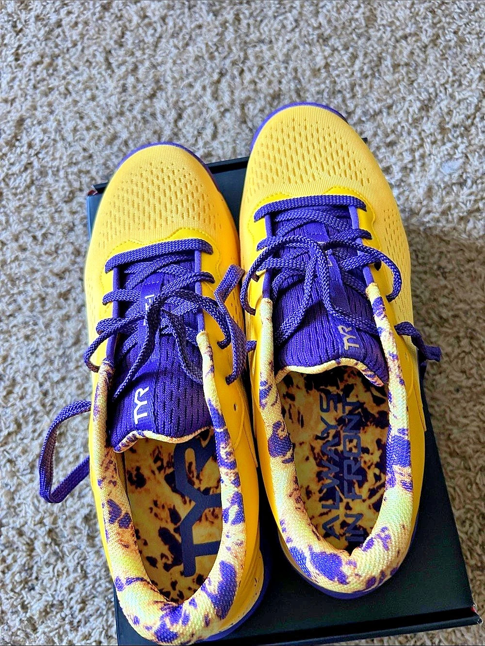 TYR CXT-1 Trainer Athletic Shoes Yellow & Purple US 10 M / US 11.5 W